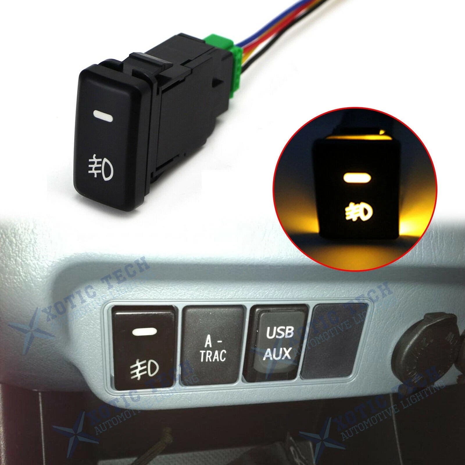 Fog Push Button Switch With Amber LED For Toyota (2016–2021)