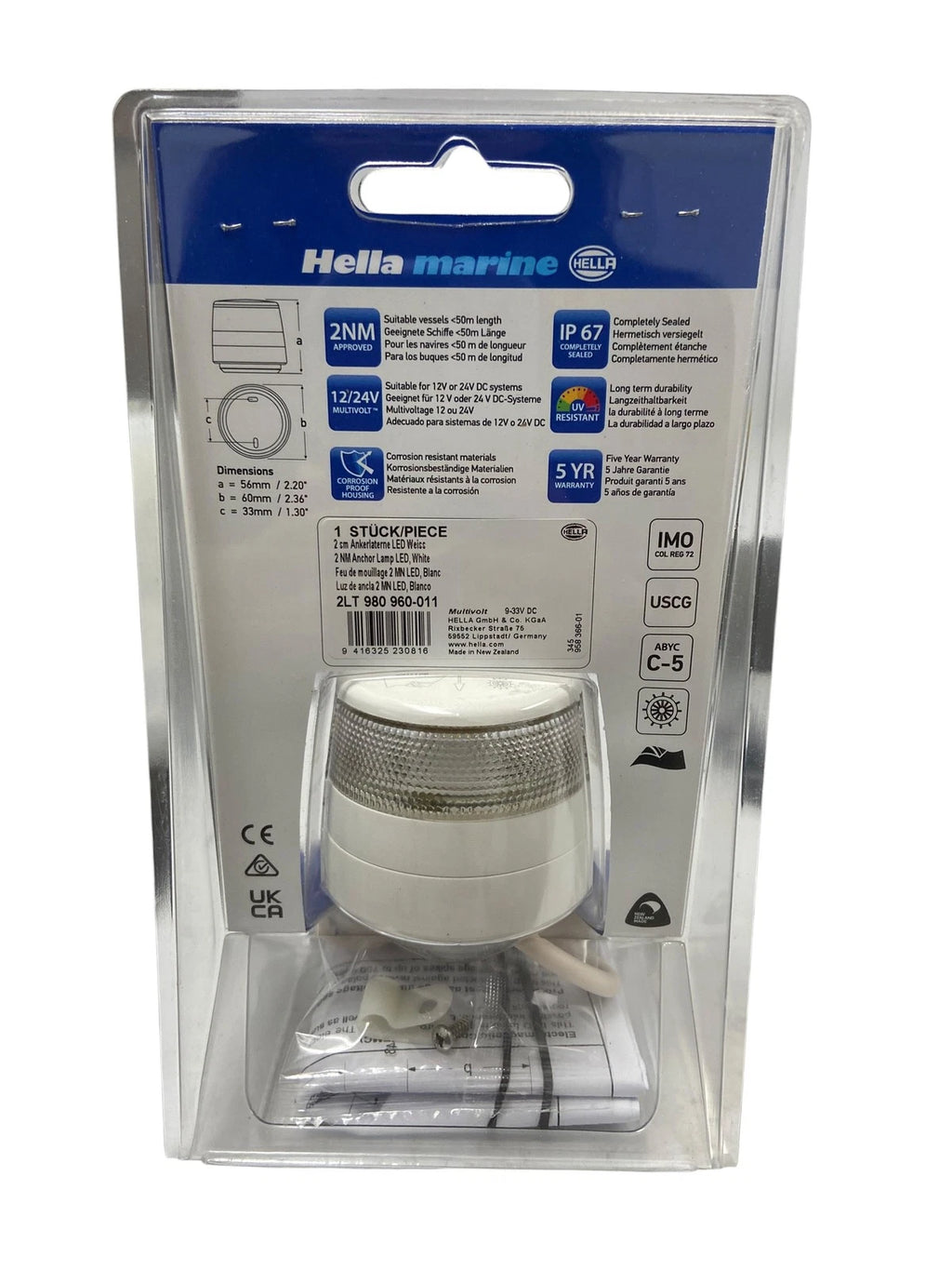 Hella Marine Naviled 360 Navigation/Anchor Lamp for Marine (LED, 2nm)