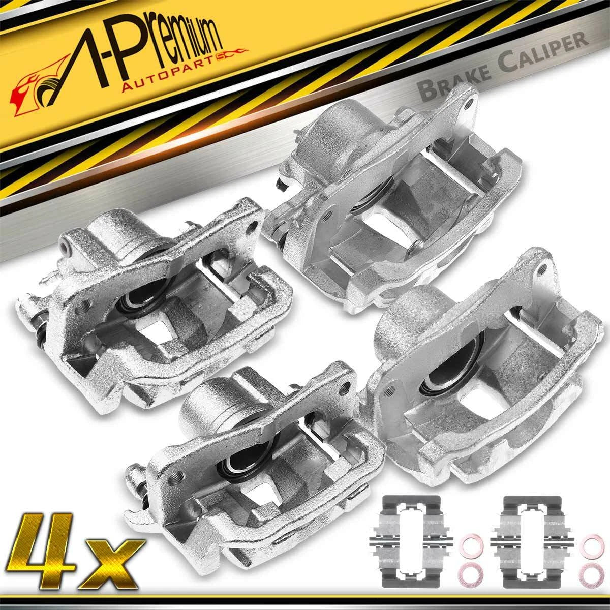 4x Front & Rear Brake Calipers with Bracket for Toyota Sienna (2004–2010)