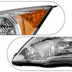 Headlight Assembly Pair Chrome Housing for Honda CR-V (2007-2011)