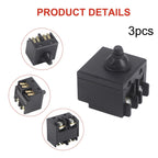 3PC Push Button Switch Replacement for GWS6100 Angle Grinder