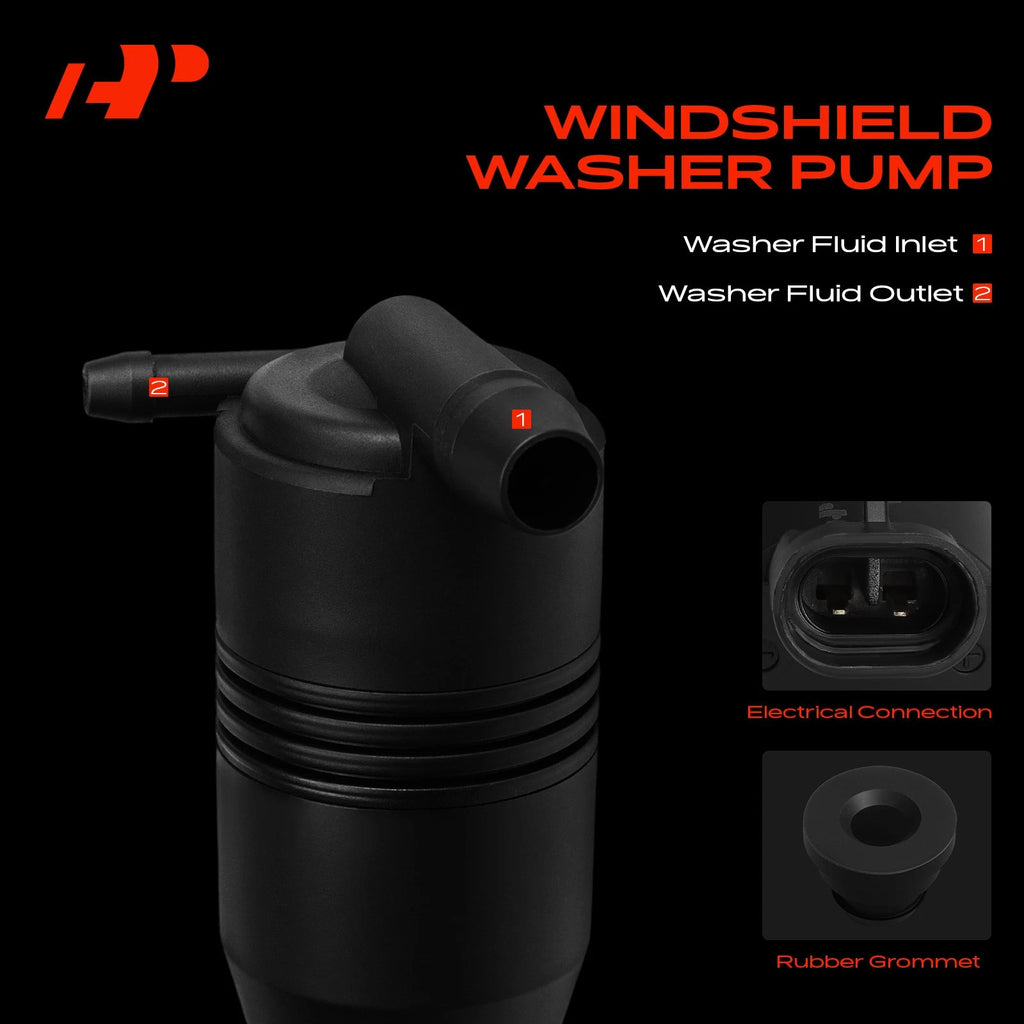 Windshield Washer Pump with Grommet for Chevrolet (1996-2023)