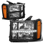 Custom LED DRL Headlight Lamps for GMC Sierra 1500 2500 3500 (2007–2014)
