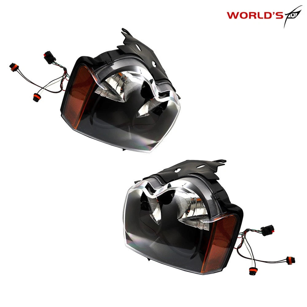 Headlight Assembly for Jeep Grand Cherokee (2005–2007) Black Left & Right