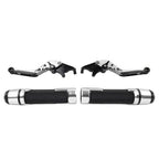 Silver Extendable Brake Clutch Lever Grip Set for Yamaha YZF R3 MT-03 (2015-2023)