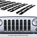 Billet Grille Insert for Jeep Wrangler JK (2007-2018) - Wide Black Rivet