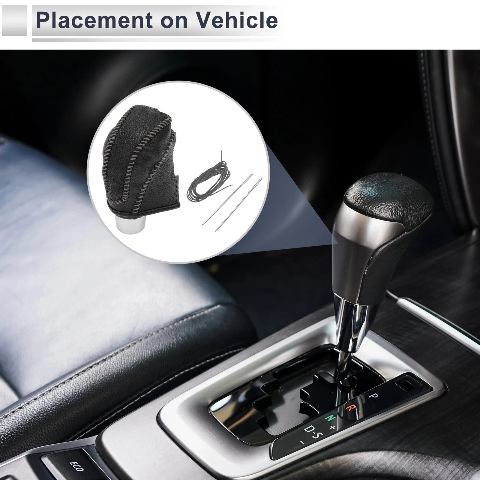 Gear Shift Knob Cover for Subaru Impreza (2017–2023) Pebbled Black Grey