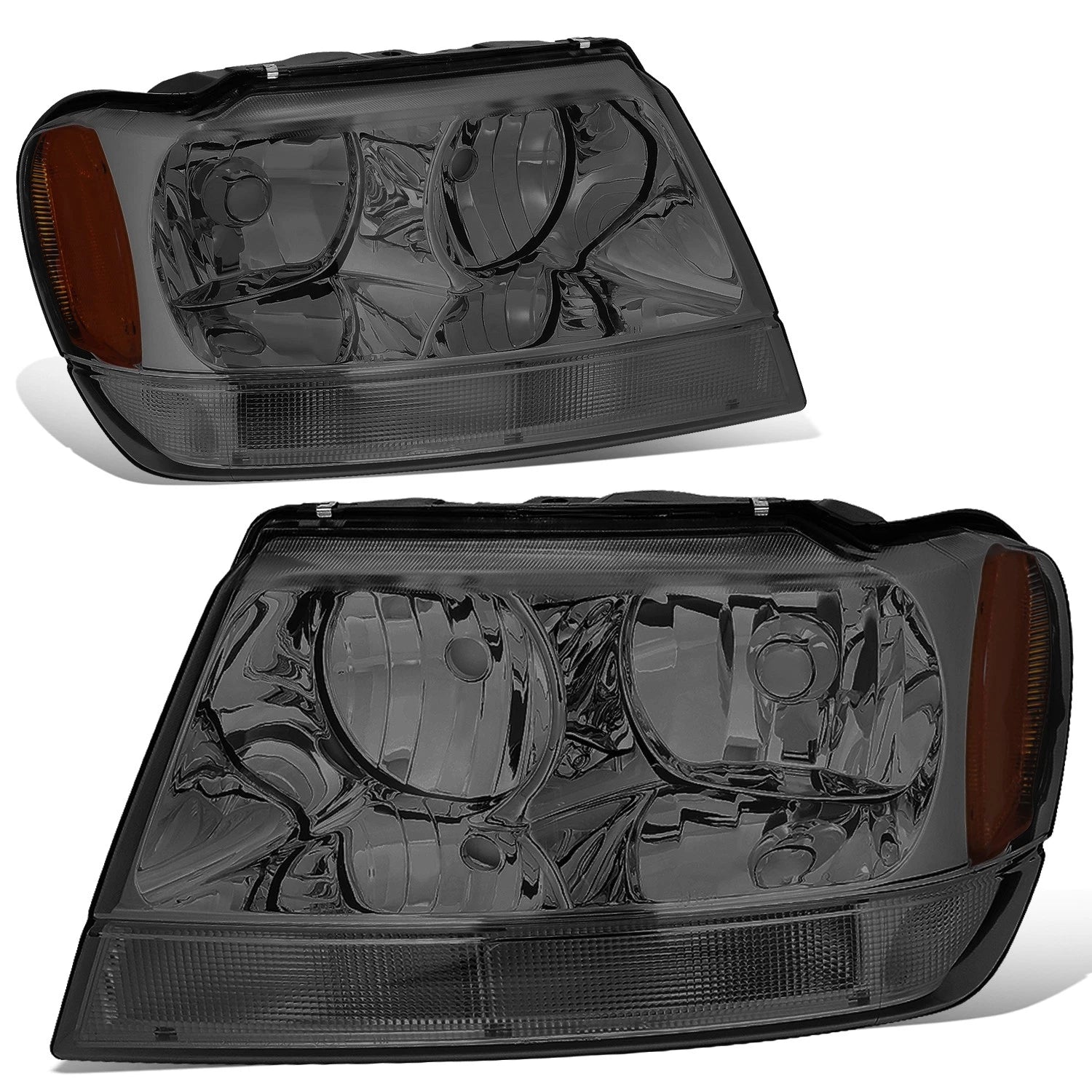 Smoked Housing Amber Corner Headlight Set for Jeep Grand Cherokee (1999–2004)