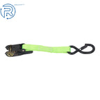 Set of 4 1" x 15' Tie Downs 2200lbs Ratchet Straps with S Hook Green