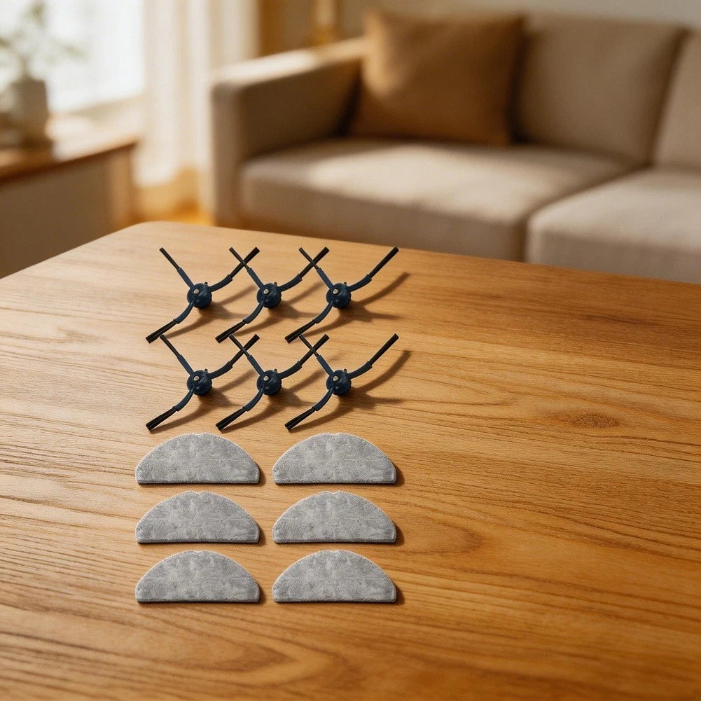 Set of 6 Side Brushes and Mop Cloths for Eufy G50 L60 SES