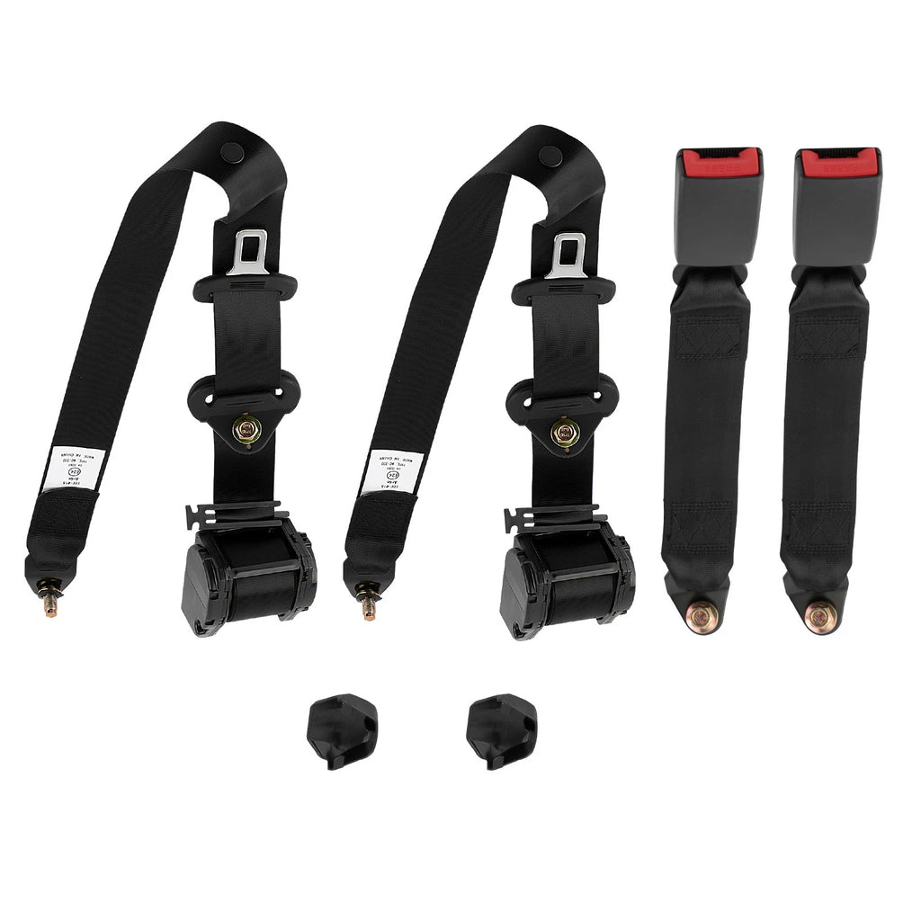 2X Adjustable 3 Point Safety Belts Kit for Universal Fit Car Truck