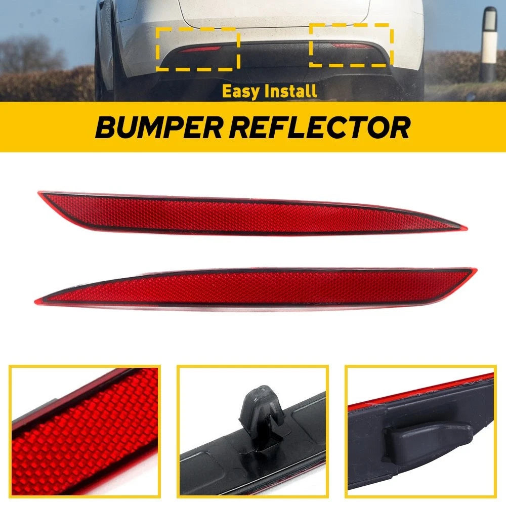 2X Tail Rear Bumper Lights Reflector for Tesla Model Y (2020–2023)