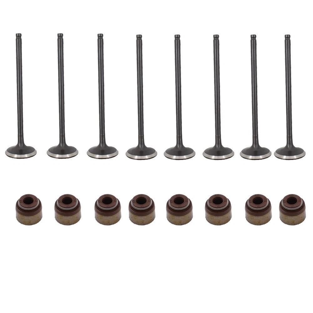Set of 8 Intake + 8 Exhaust Engine Valves & Valve Stem Seals for Acura RDX (2002–2012)