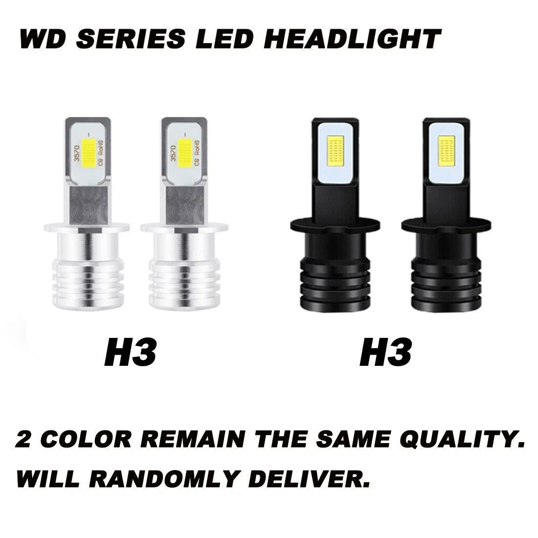 2X H3 Yellow LED Fog Light Bulbs for AUXITO (3000K)