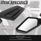 Black Aluminum Convex Glass Side View Mirrors for Can-Am Maverick X3 (2017–2023)