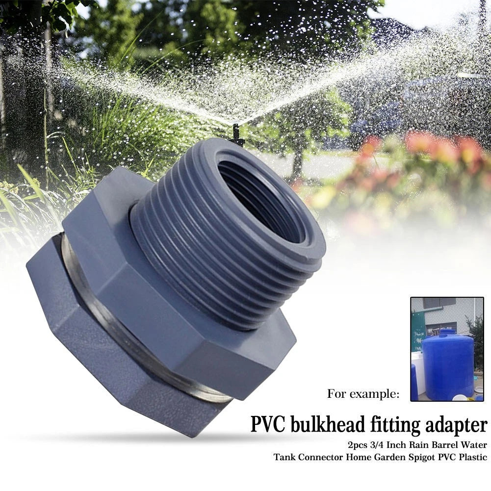 Bulkhead Fitting Adapter for PVC Plastic (1", 1.2", 1.5", 2")