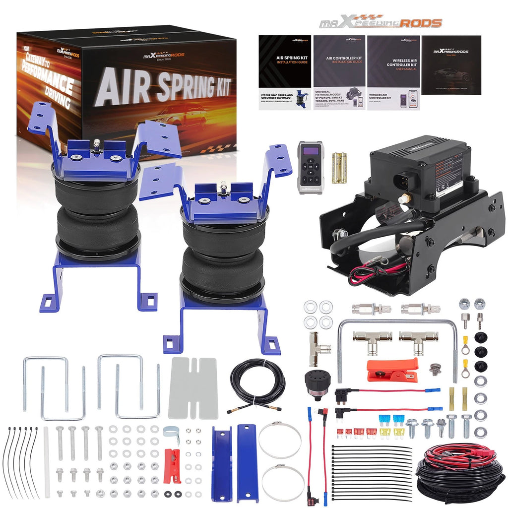 Wireless Air Compressor Kit + Air Spring Kit for Silverado 2500 3500 HD (2011–2019)