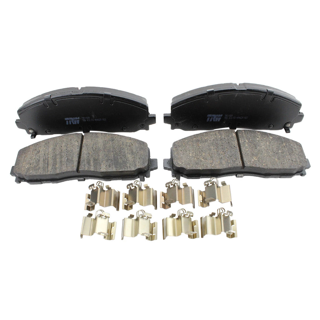 Set of 4 TRW Pro Front Ceramic Brake Pads & Clips for Chrysler Dodge Ram Jeep