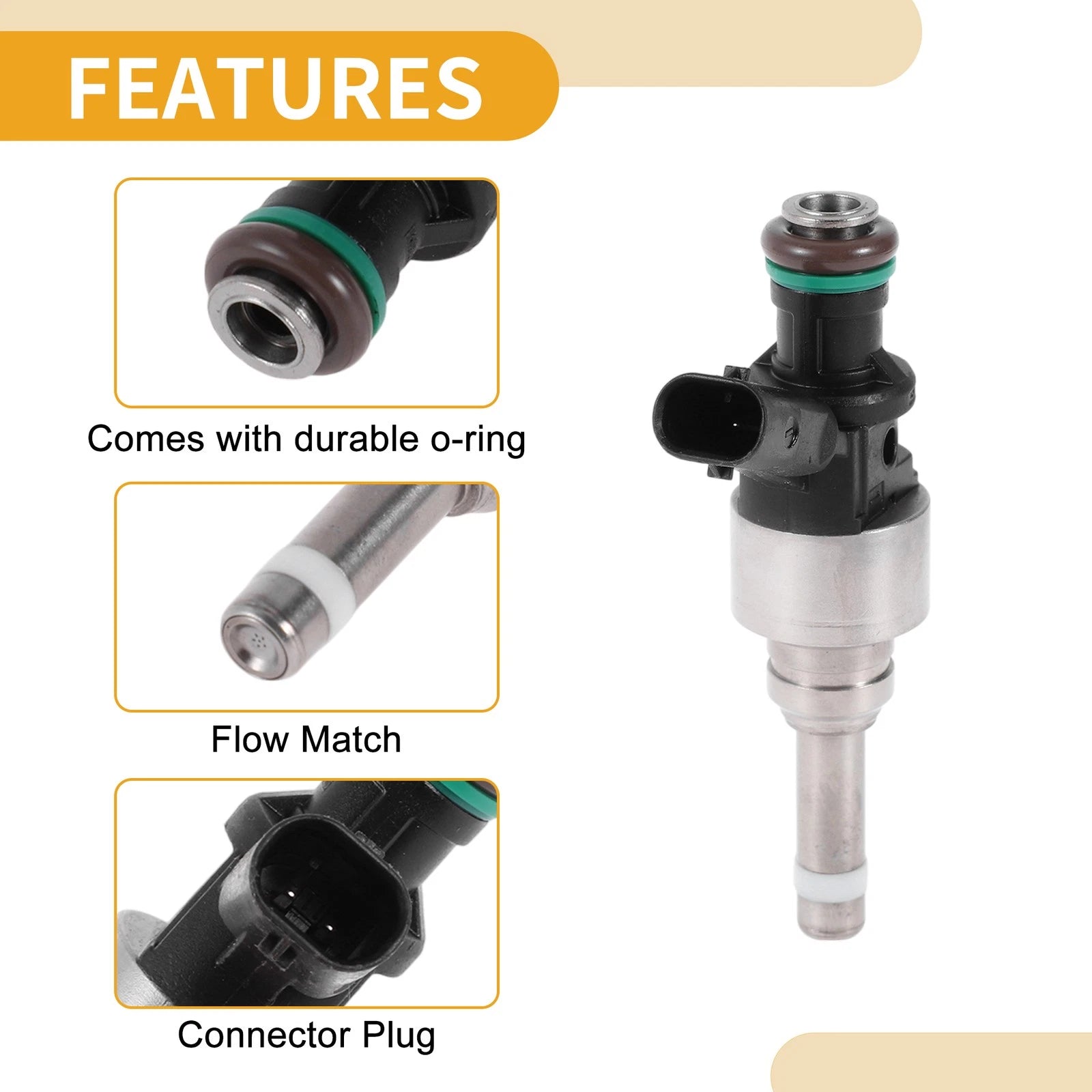 1 Pc No.06E906036AL Fuel Injector for Audi A6 Quattro 3.0 V6 (2009–2011)