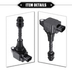 8pcs Ignition Coils for Nissan Armada V8 5.6L (2007–2015) 22448-ZE00C Black