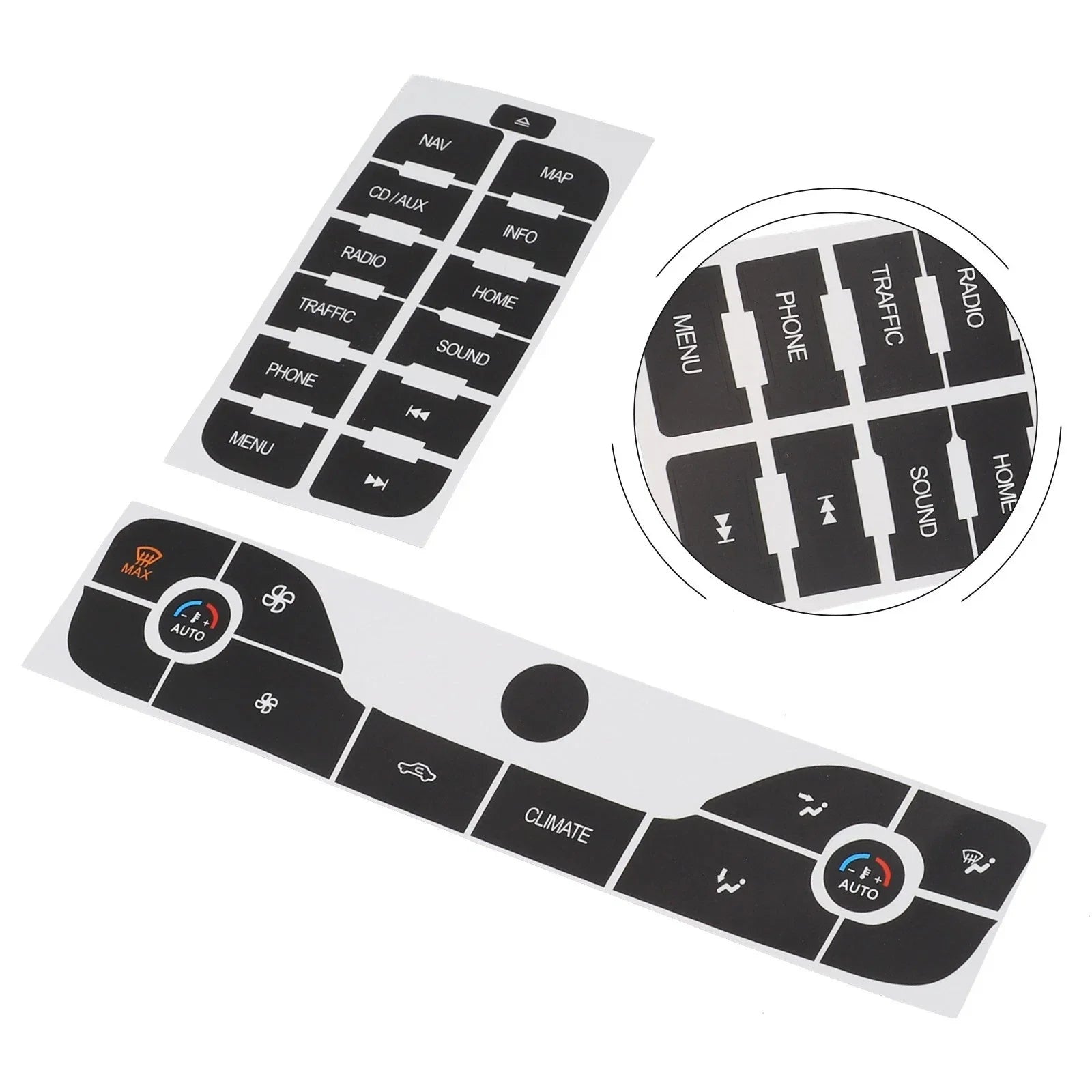 Radio + AC Button Repair Sticker for Ford S-Max (2011–2011)