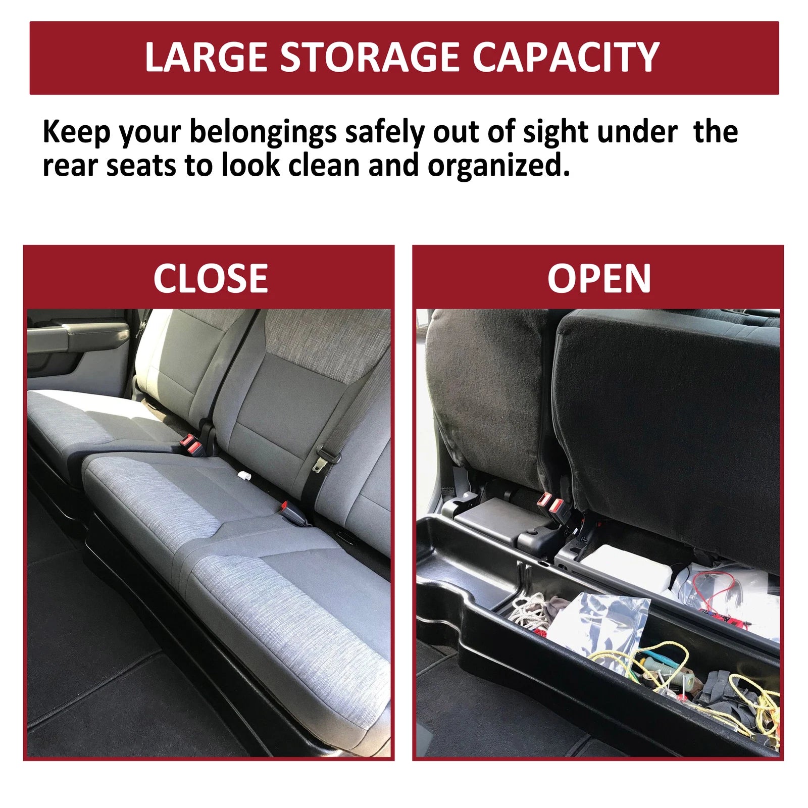 Under Seat Storage Box for Ford F150 (2015–2025) Super Crew Cab