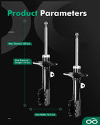 Front Pair Shocks Absorber Struts for Toyota Prius (2004–2009)
