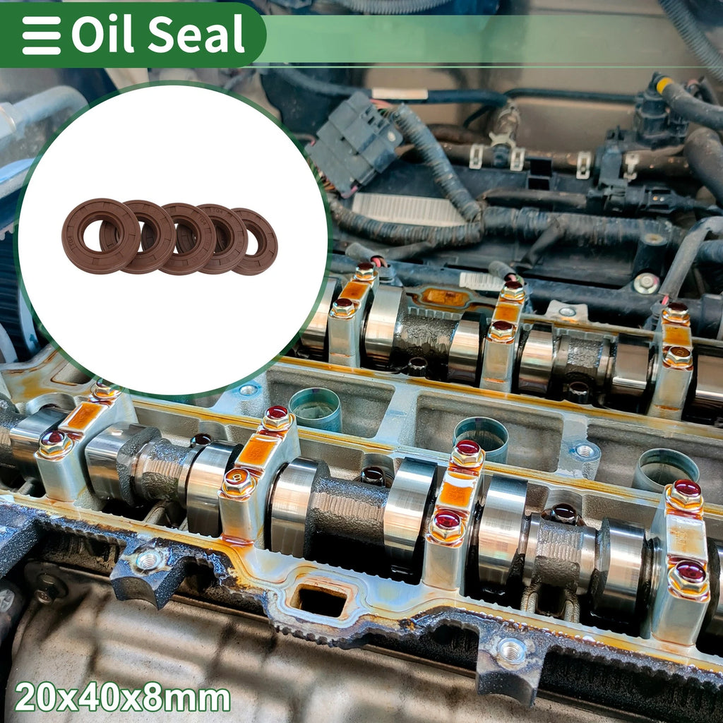 Set of 5 Oil Seals FKM Rubber 20x40x8mm for High Pressure