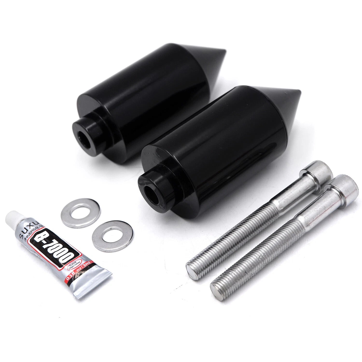 Black Spike Frame Slider Crash Protector for Yamaha FZ6/FZS600 (2004–2012)