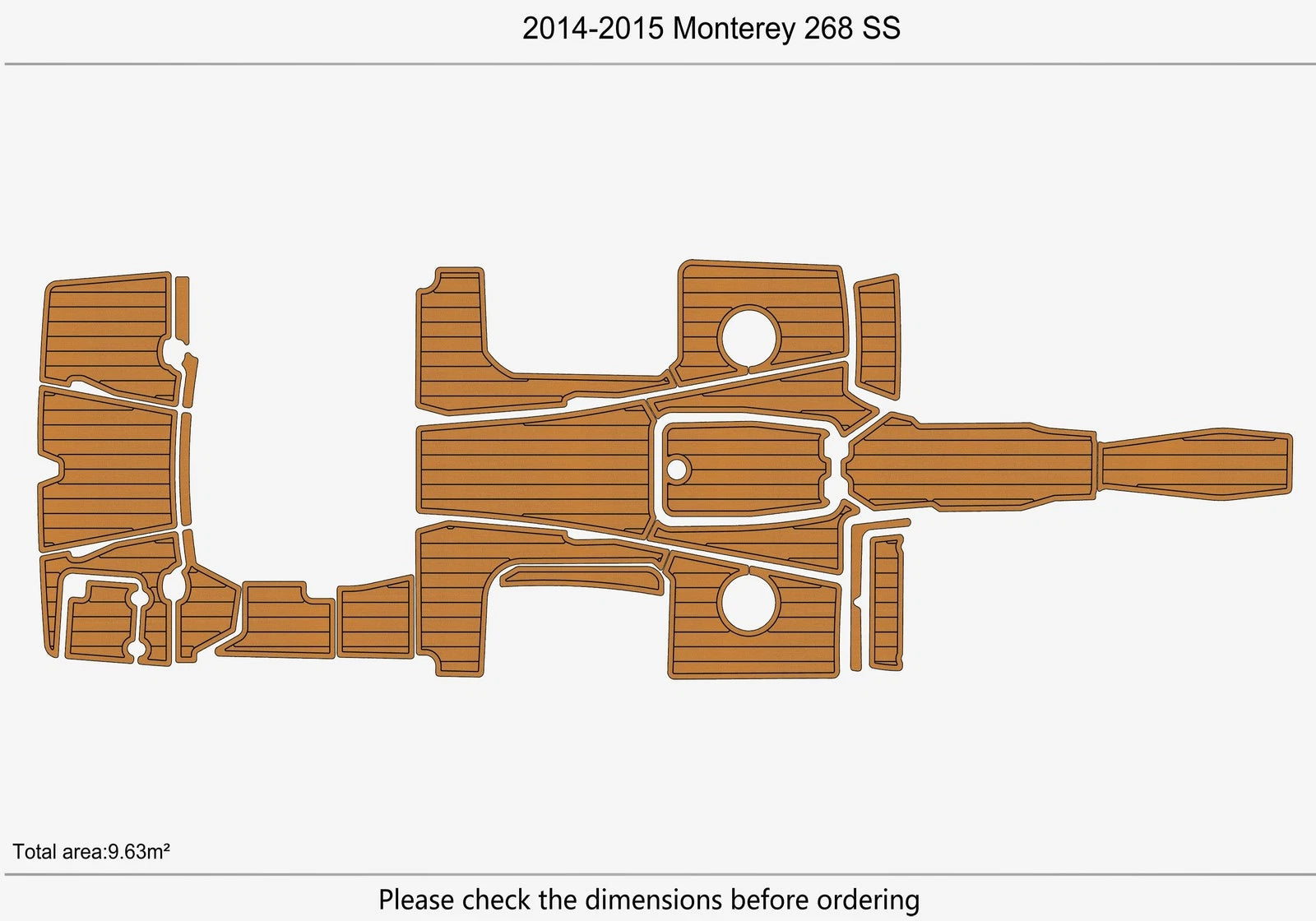 EVA Foam Teak Deck Flooring for Monterey 268 SS (2015)