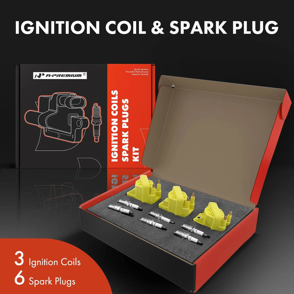 3X Ignition Coil & Iridium Spark Plug Kits for Chevrolet Pontiac Buick