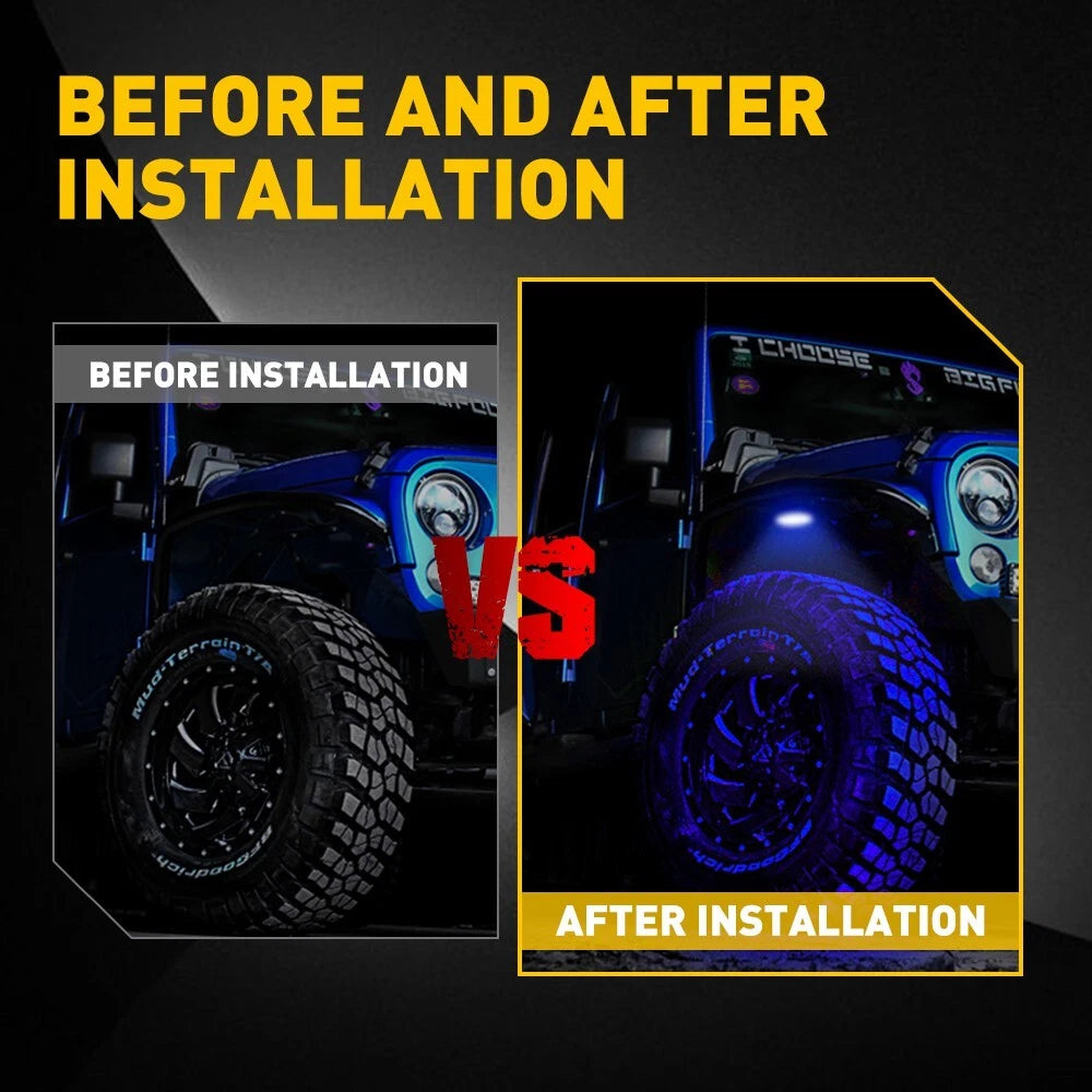 LED Rock Lights for Jeep (Offroad Truck, ATV, UTV, Boat)
