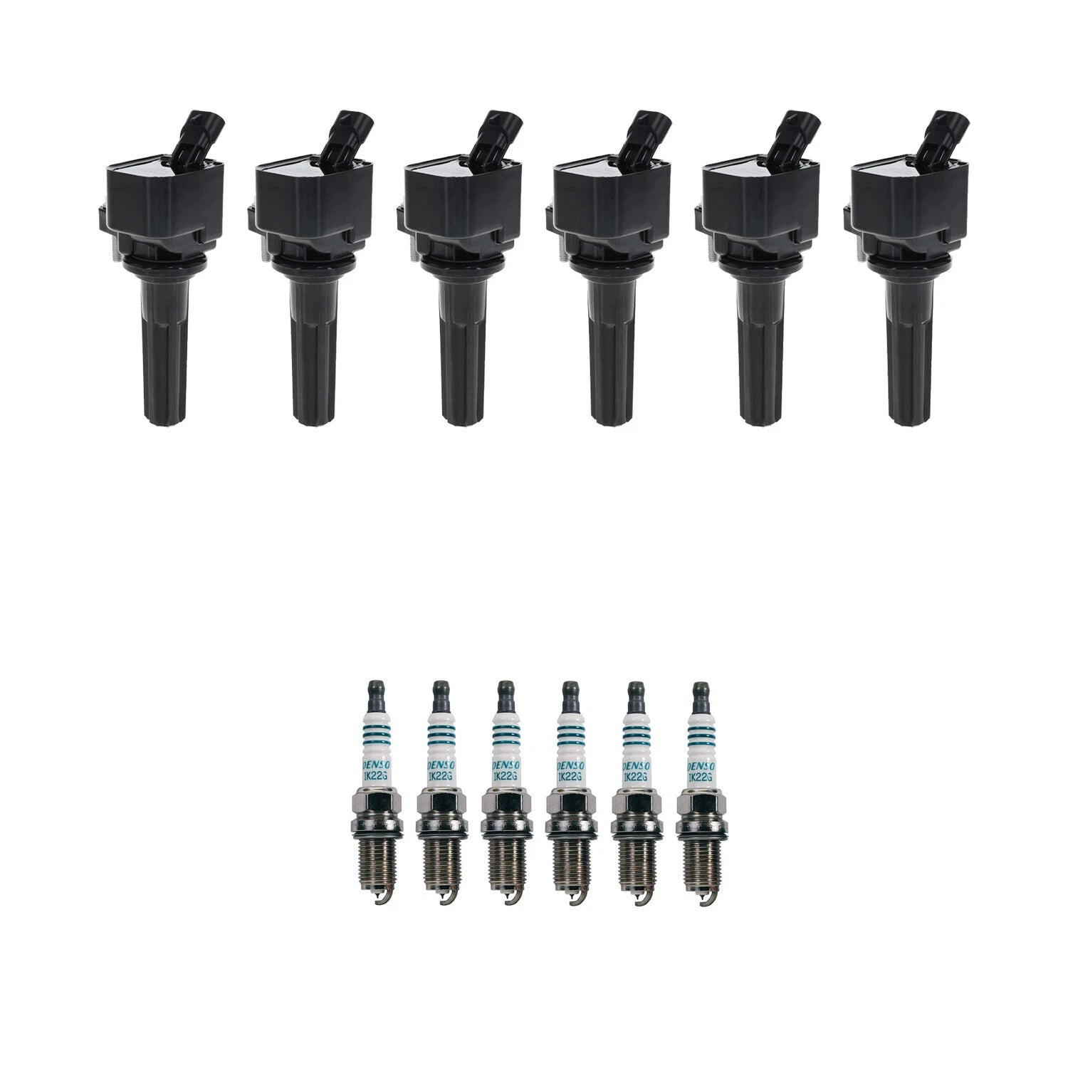 Set of 6 Ignition Coils & Spark Plugs for Chevrolet Trailblazer (2002–2009)