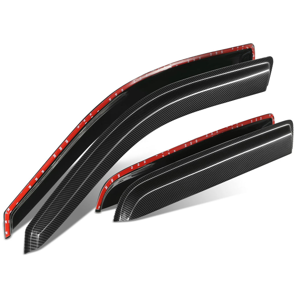 Set of 4 Window Visors for Ford F-150 Crew Cab (2009–2014) - Glossy Black 3M Adhesive