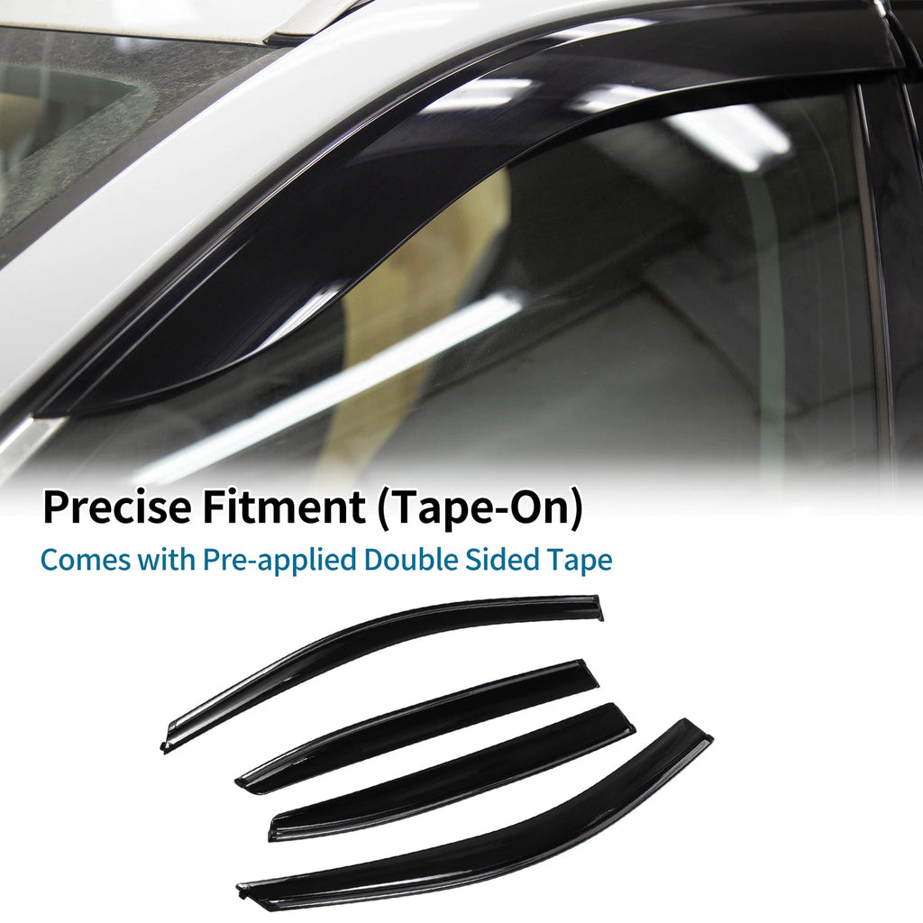 Set of 4 Window Deflectors for Honda Accord (2008) - Black Vent Visors
