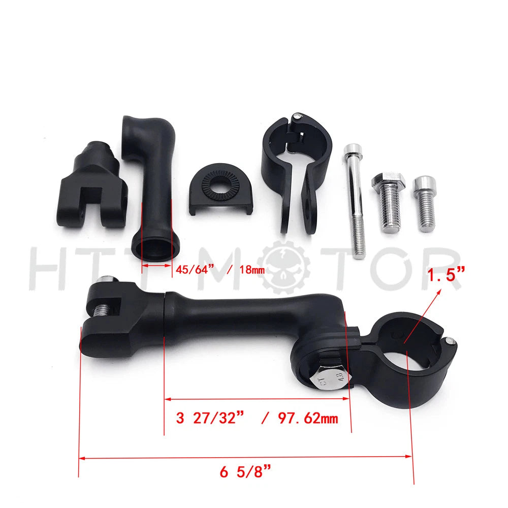 Footpeg Mounting Kit for Gear Skull (1.5", Chrome, Black, Long Angled)