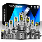 Set of 2 NOVSIGHT 9005 9006 H4 H7 H11 H13 6500K LED Headlight Bulbs