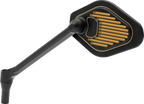 Adjustable Mirror for Drag Specialties (Black/Gold, Long Stem, Left)
