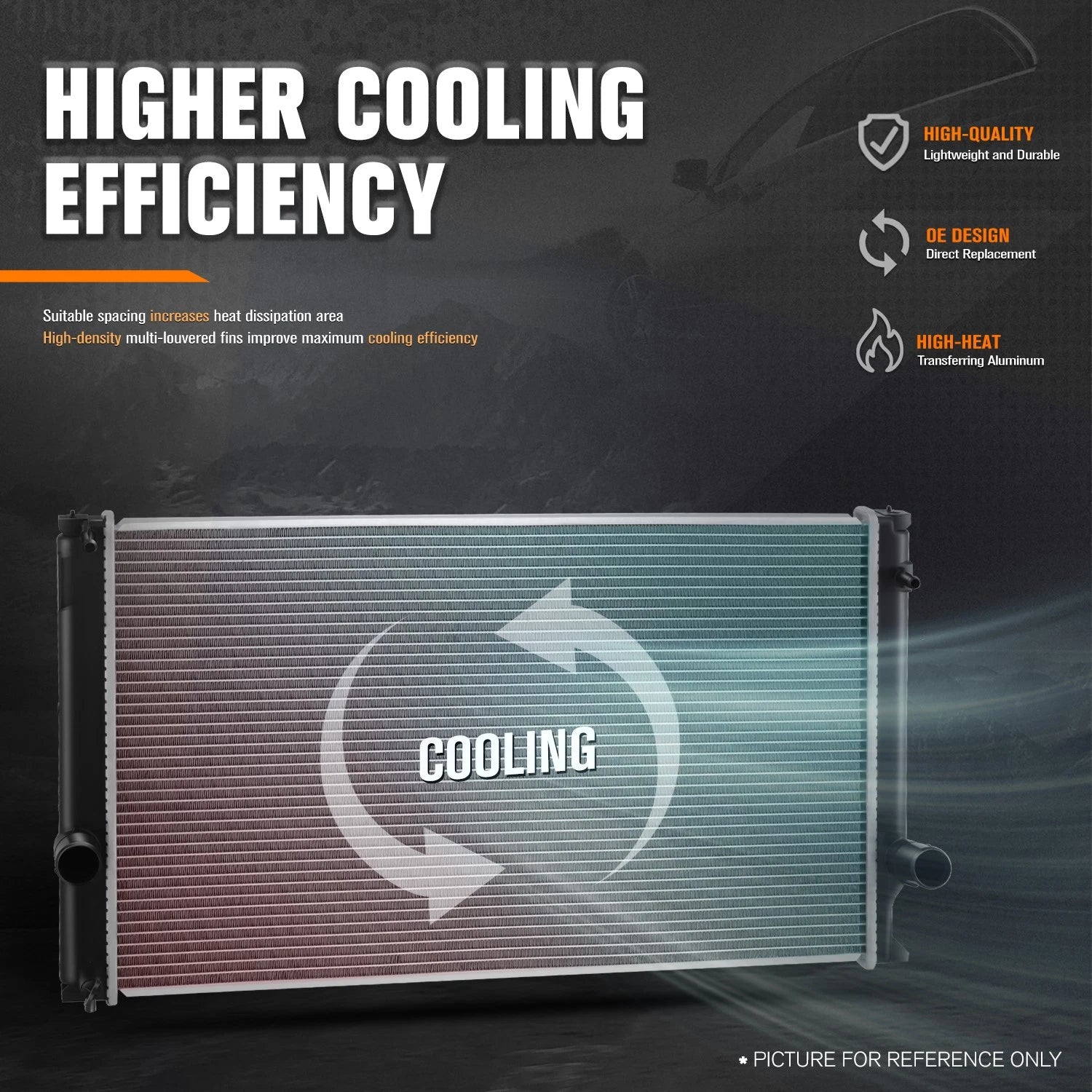 Aluminum Cooling Radiator DPI-13514 for Lexus NX200T NX300 (2015–2021)