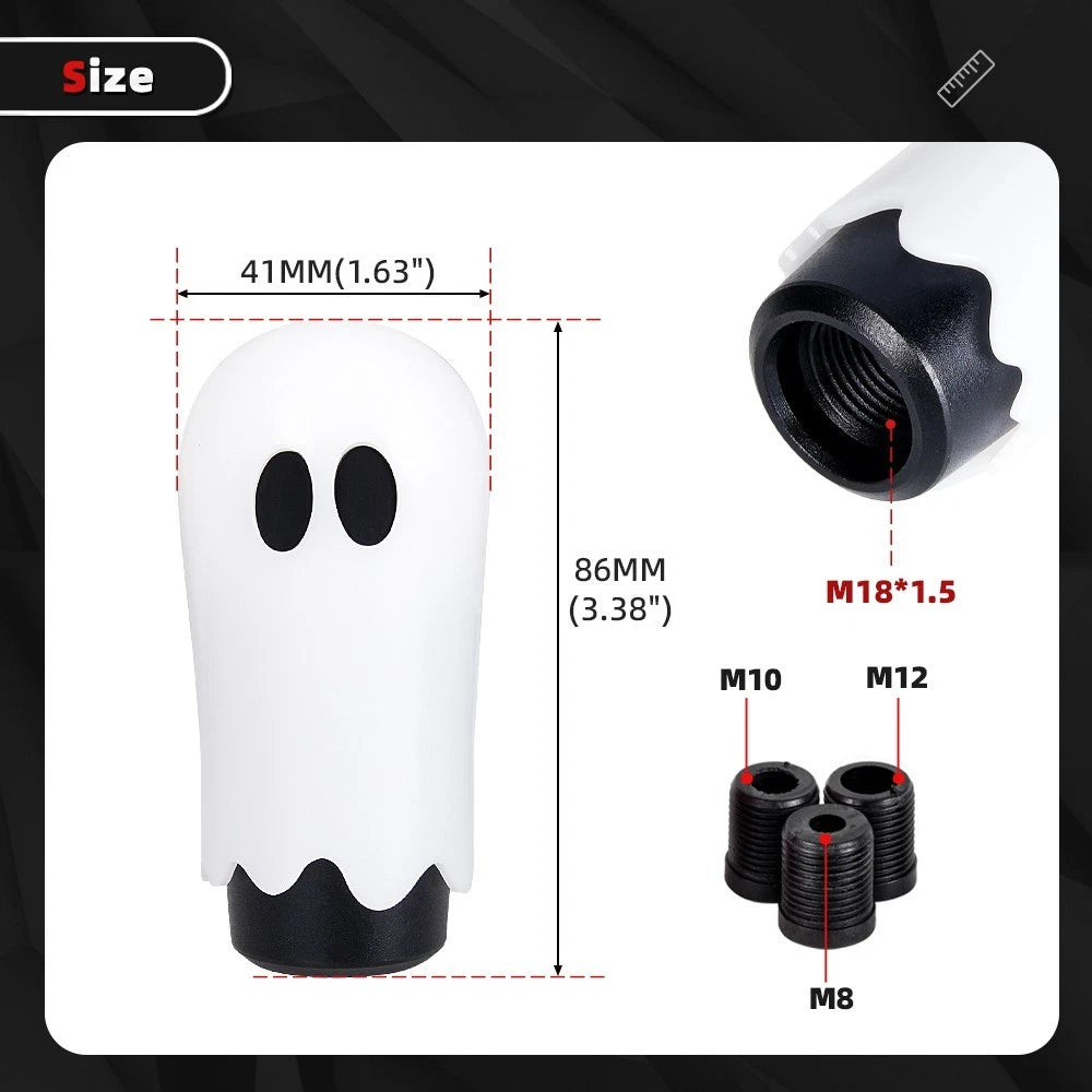 Universal Ghost Manual Gear Stick Shift Knob for Cars (White)