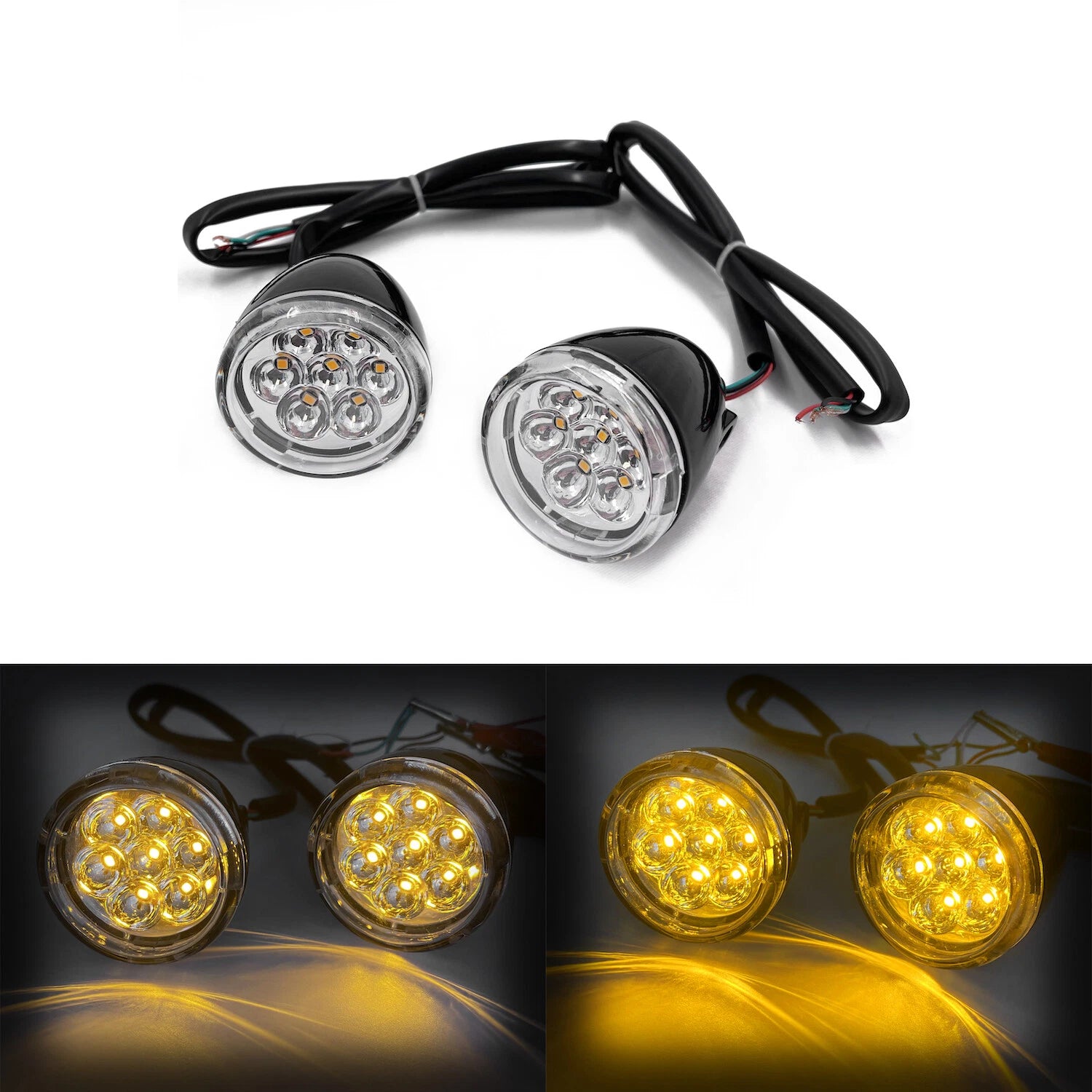 Front Clear Running Brake Turn Signal Indicator Light for Harley XL 883 1200 (1992–)