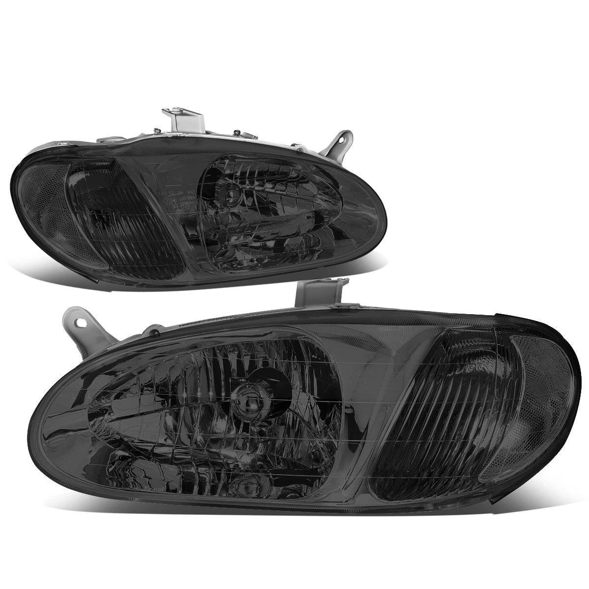 Pair of Smoked Housing Clear Corner Headlights for KIA Sephia (1998–2001)