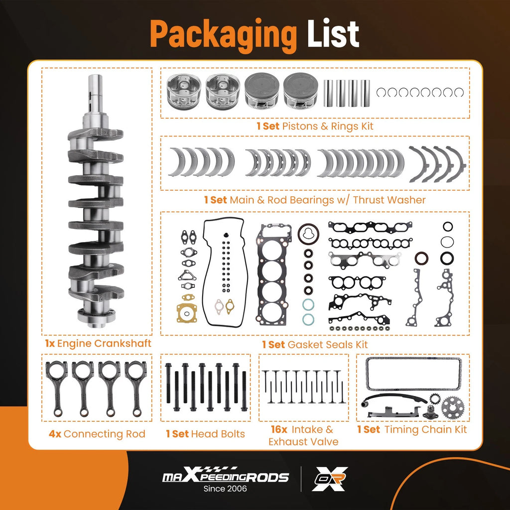 Engine Rebuild Overhaul Kit for Toyota Tacoma (2RZFE 2.4L)