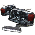 Smoked Headlight, Amber Lens Corner, LED Fog Light Set for Ford F150 (2004–2008)