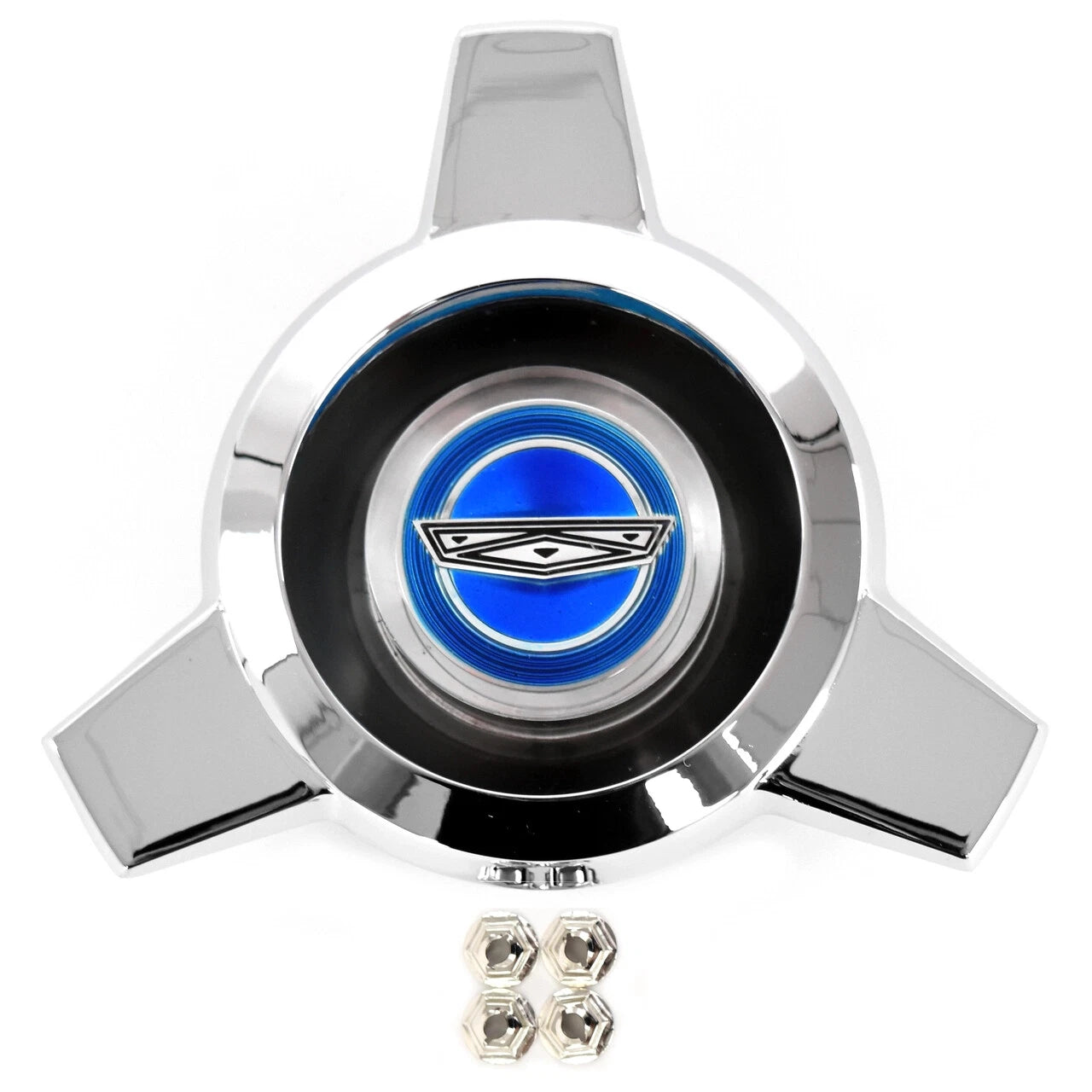 Wire Hub Cap Center Spinner Blue Replacement for 1965–1966 Ford Mustang