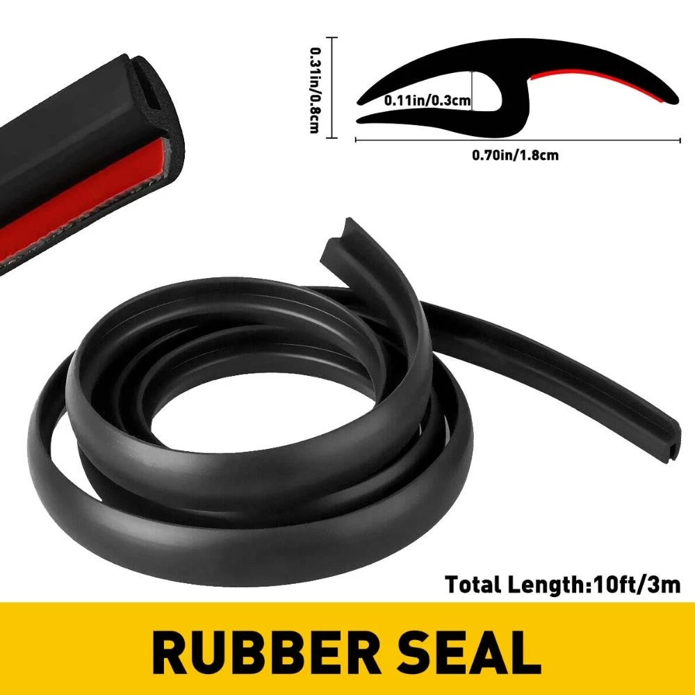 10ft Windshield Rubber Molding Seal Trim for Universal Vehicles (Universal)