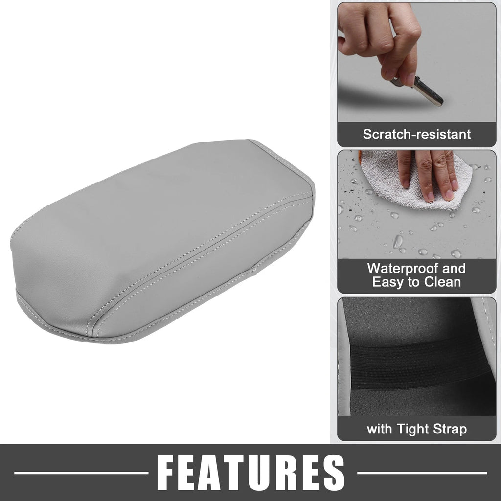 Center Console Armrest Cover for Honda Civic (2012–2015) Faux Leather Gray