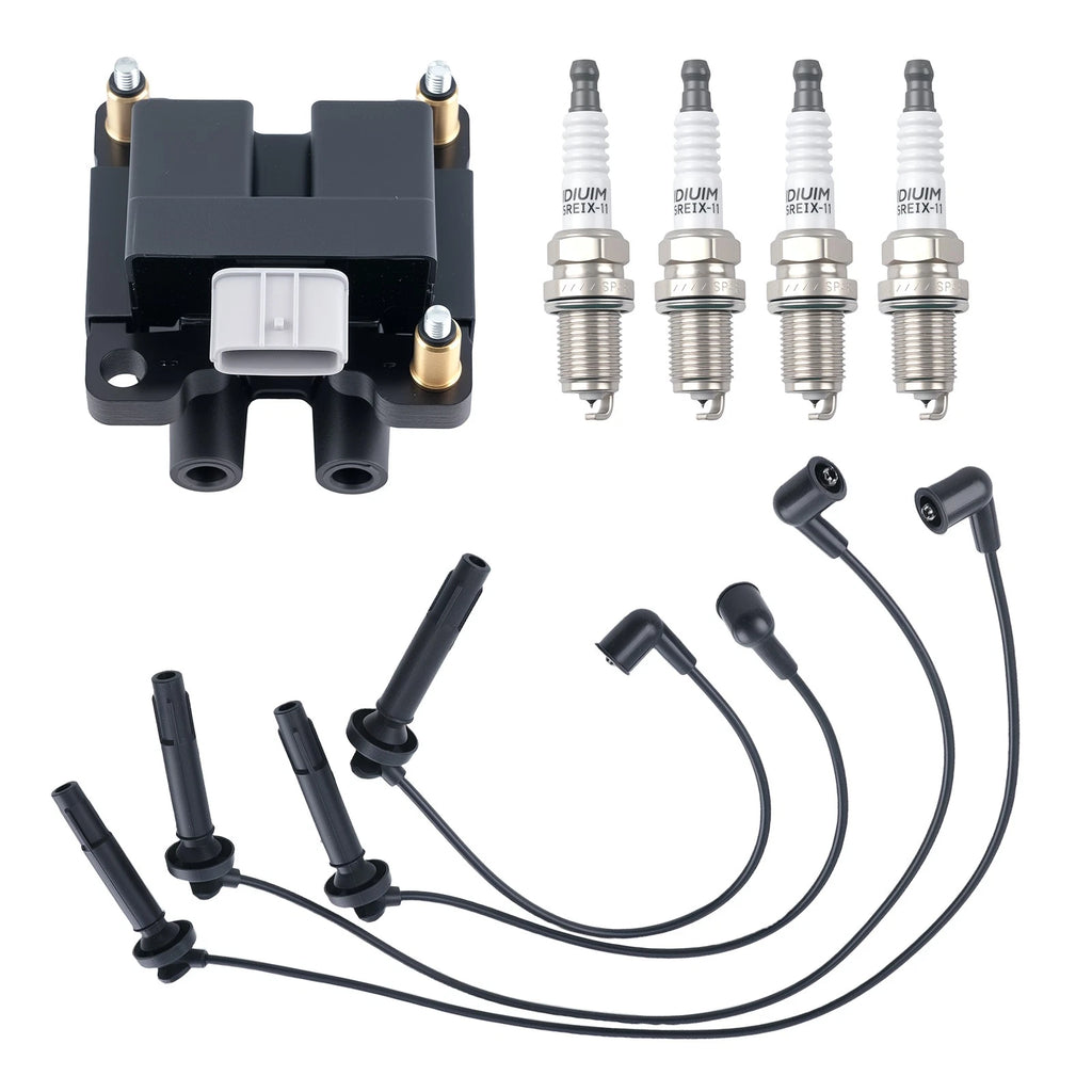 Set of 4 Ignition Coils, 4 Iridium Plugs & 4 Wires for Subaru 2.5L H4 (2009–2011)