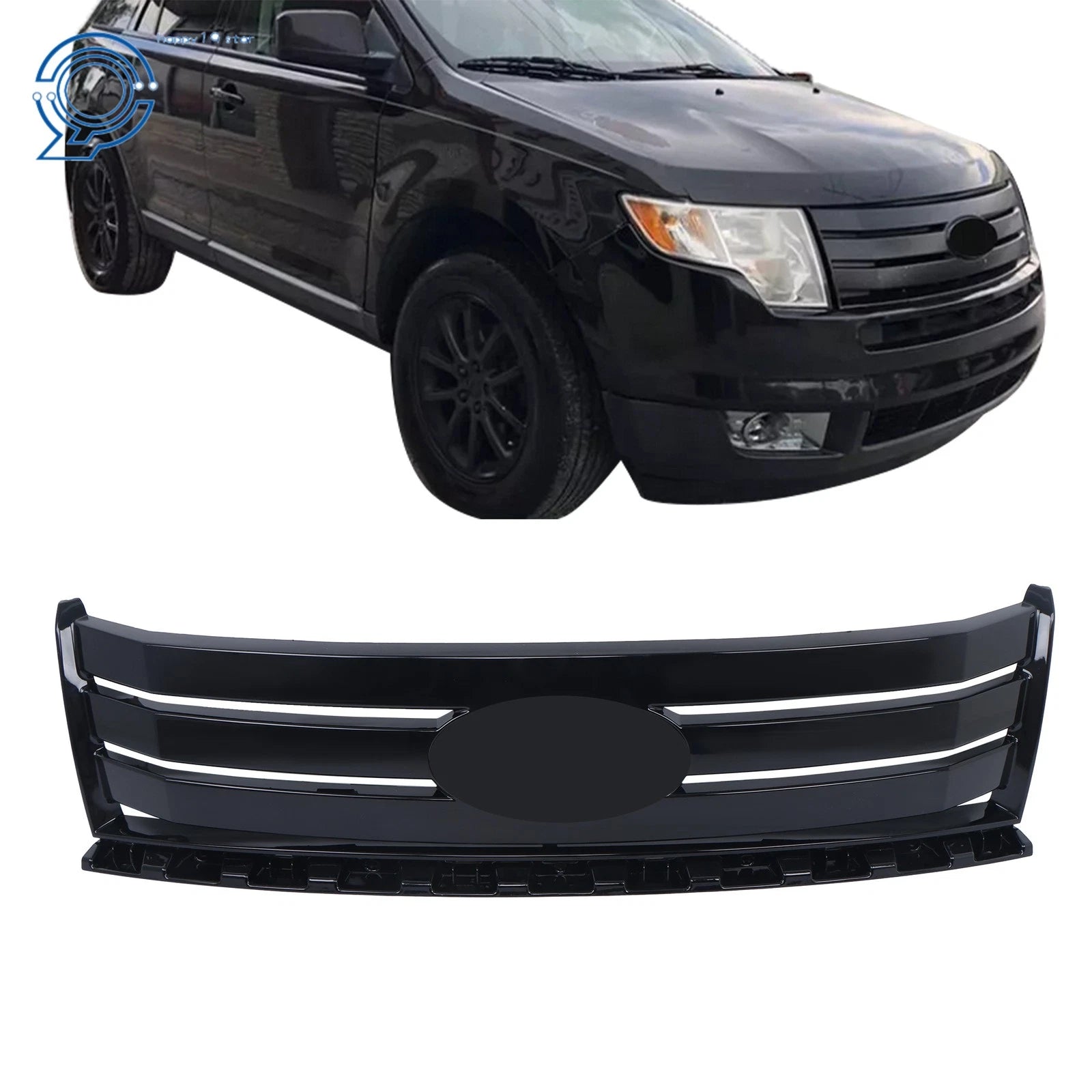 Gloss Black Front Bumper Grille Trim for Ford Edge (2007-2010)