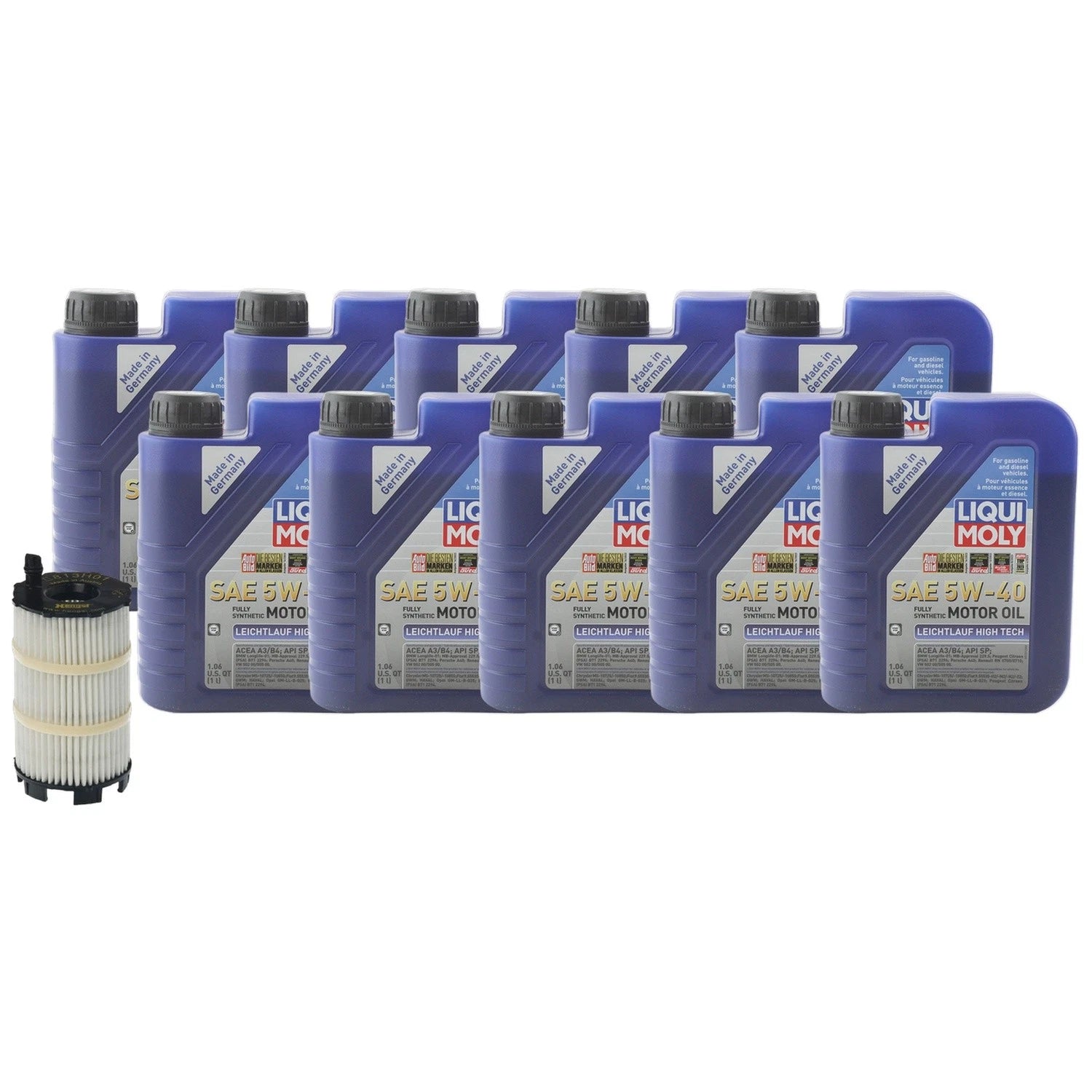 Liqui Moly 10L Leichtlauf High Tech 5W40 Engine Oil Change Kit for Q7 RS4 (2006–2020)